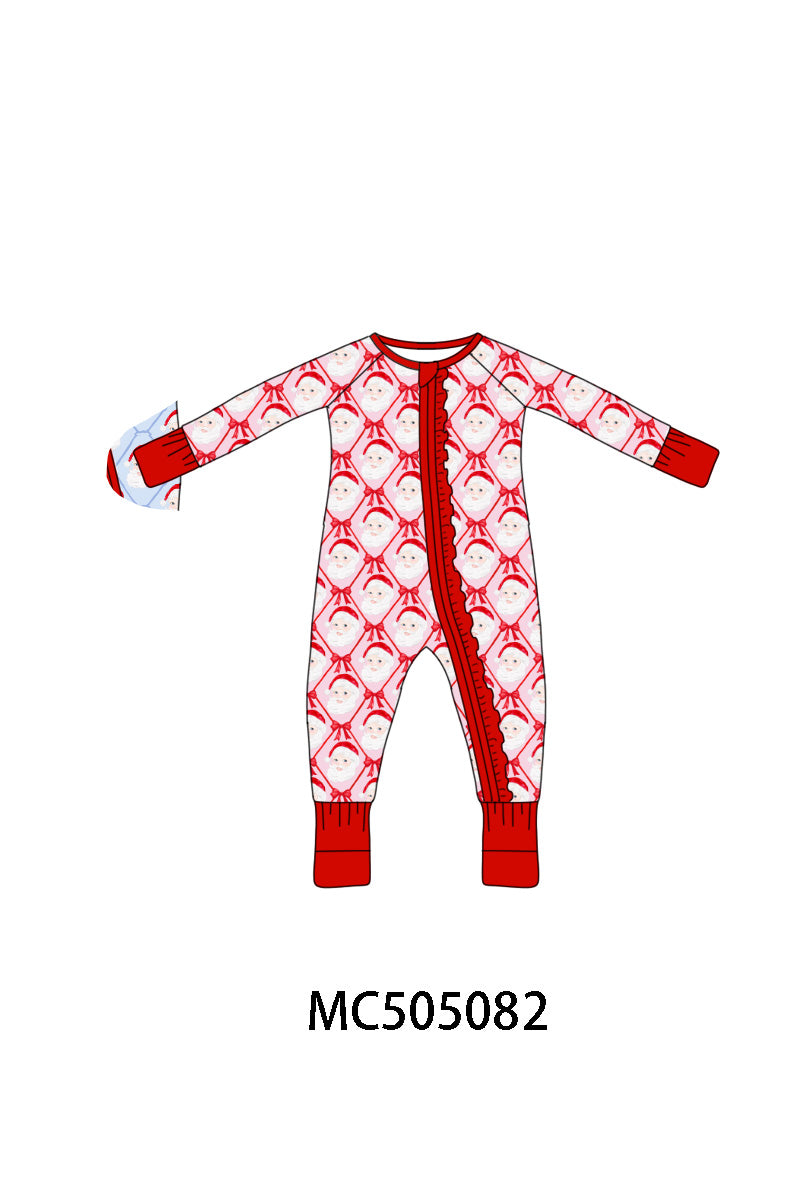 PO56 Red christmas santa claus bamboo family pajamas collection ETA SEP