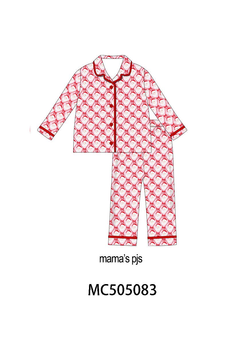 PO56 Red christmas santa claus bamboo family pajamas collection ETA SEP