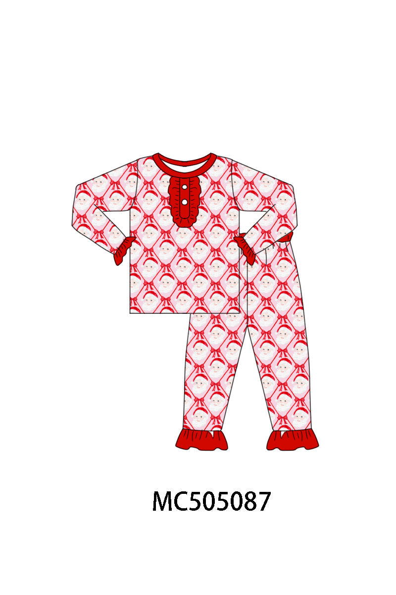 PO56 Red christmas santa claus bamboo family pajamas collection ETA SEP