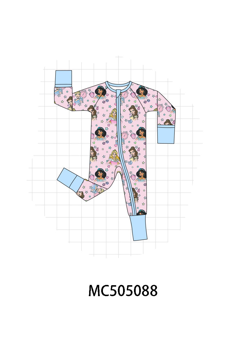 PO56 Pink princess print bamboo pajamas collection ETA SEP
