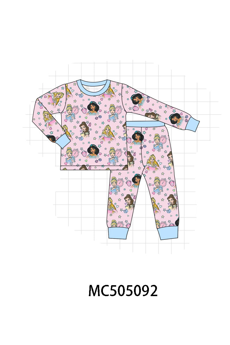 PO56 Pink princess print bamboo pajamas collection ETA SEP