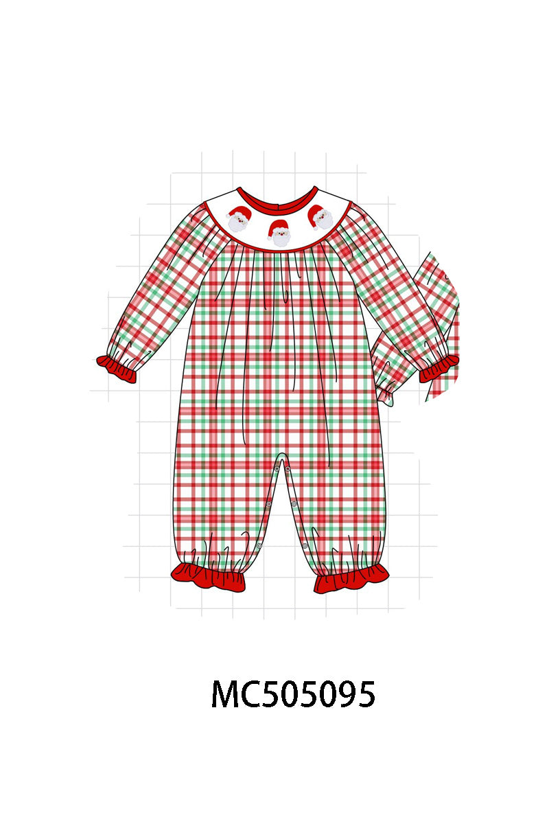 PO56 Red christmas santa claus embroidery plaid collection ETA SEP