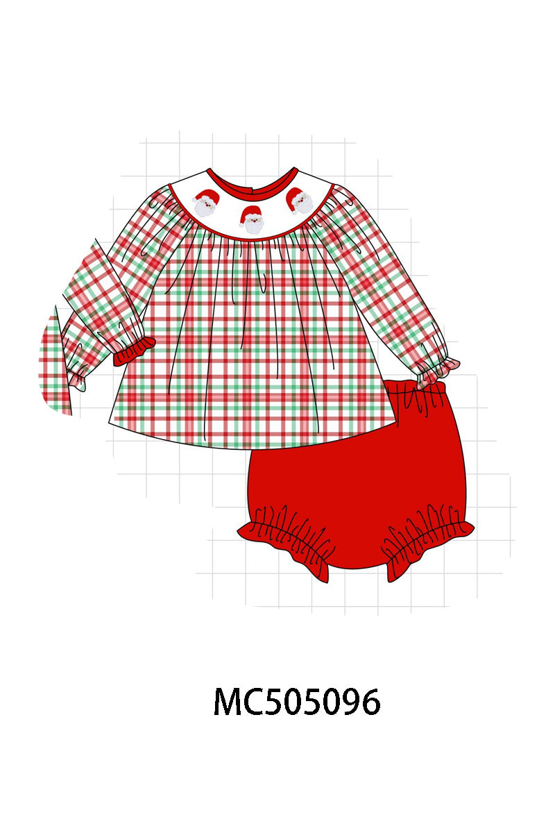 PO56 Red christmas santa claus embroidery plaid collection ETA SEP