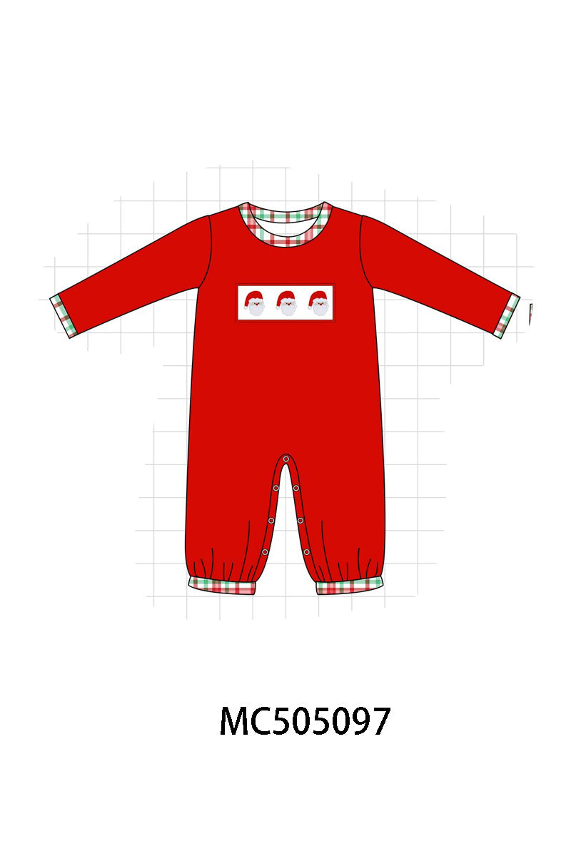 PO56 Red christmas santa claus embroidery plaid collection ETA SEP