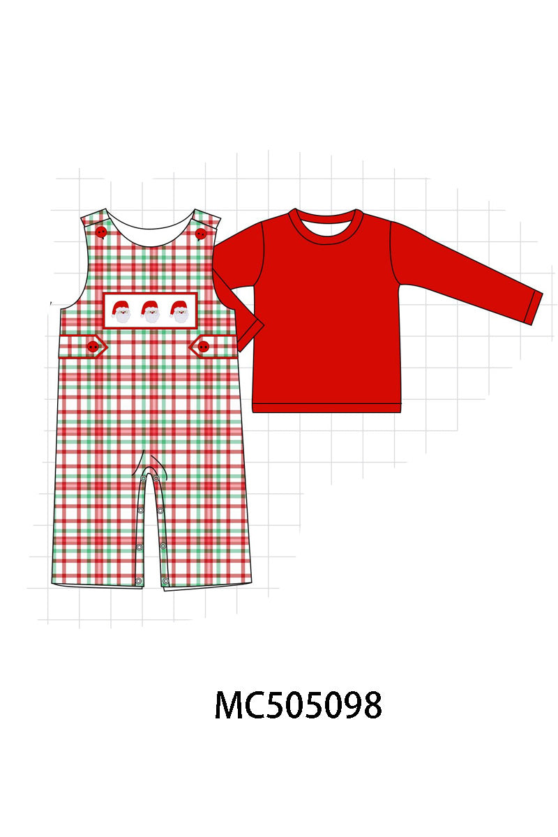 PO56 Red christmas santa claus embroidery plaid collection ETA SEP