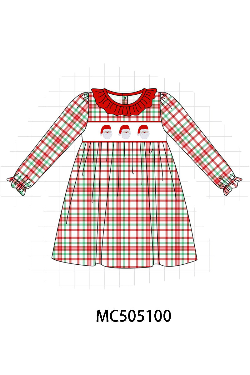 PO56 Red christmas santa claus embroidery plaid collection ETA SEP