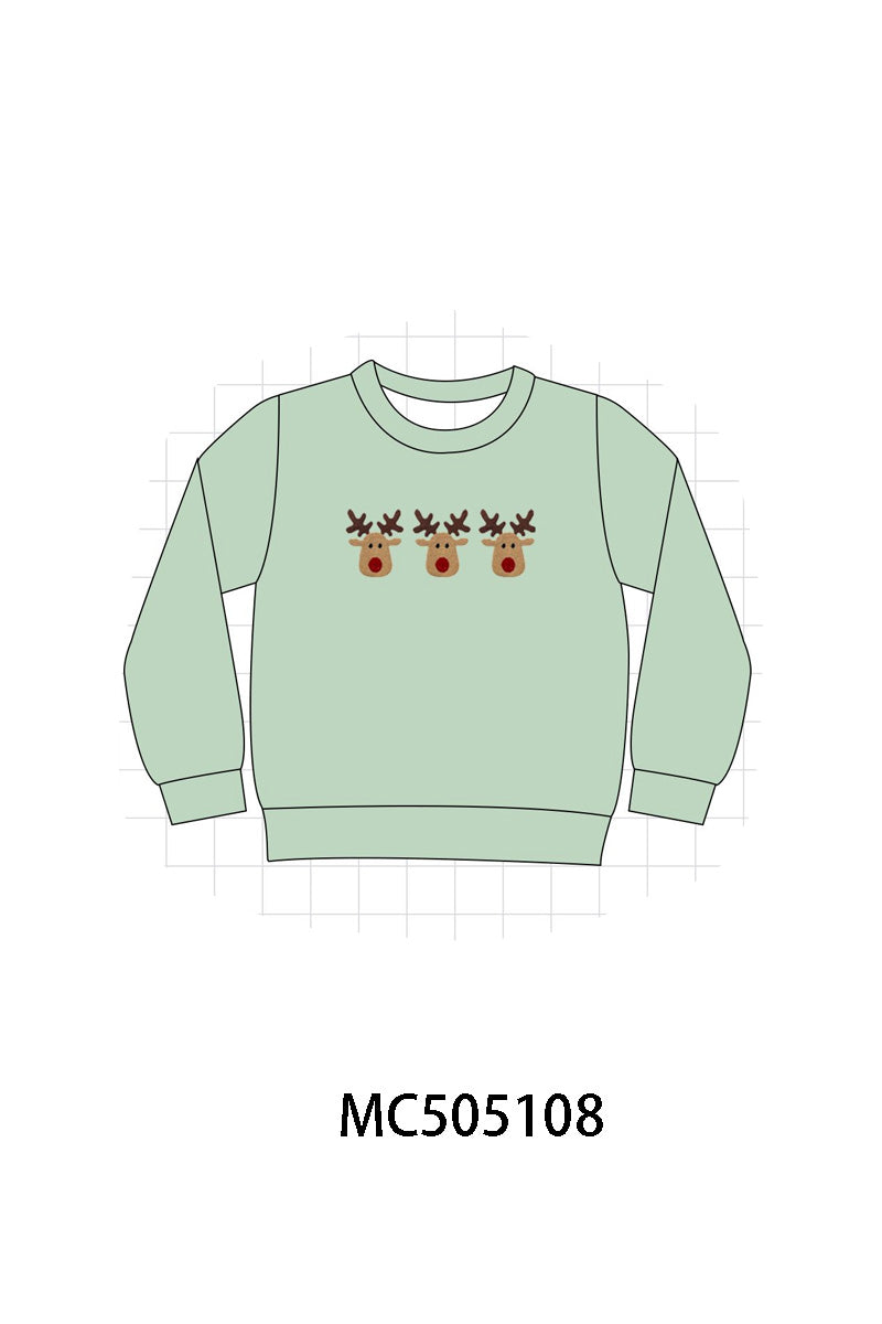 PO56 Green christmas reindeer embroidery collection ETA SEP