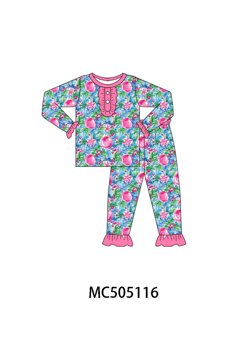 PO56 Christmas floral print bamboo pajamas collection ETA SEP