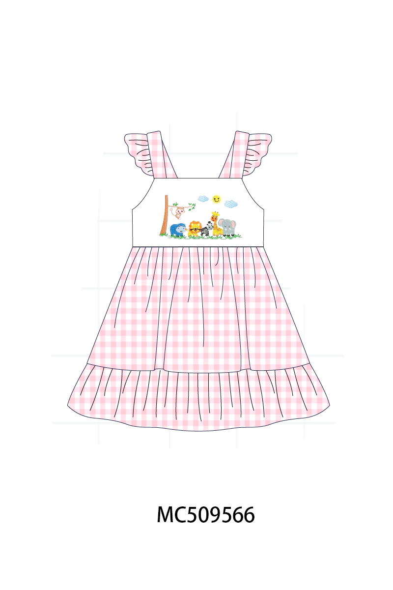 PO68 Pink zoo embroidery gingham collection ETA MARCH
