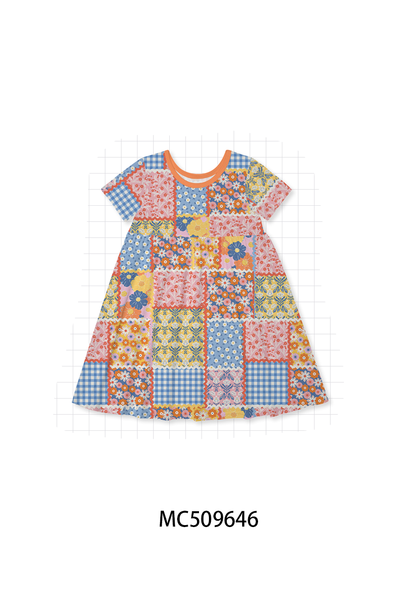 PO68 Orange floral patchwork bamboo collection ETA MARCH