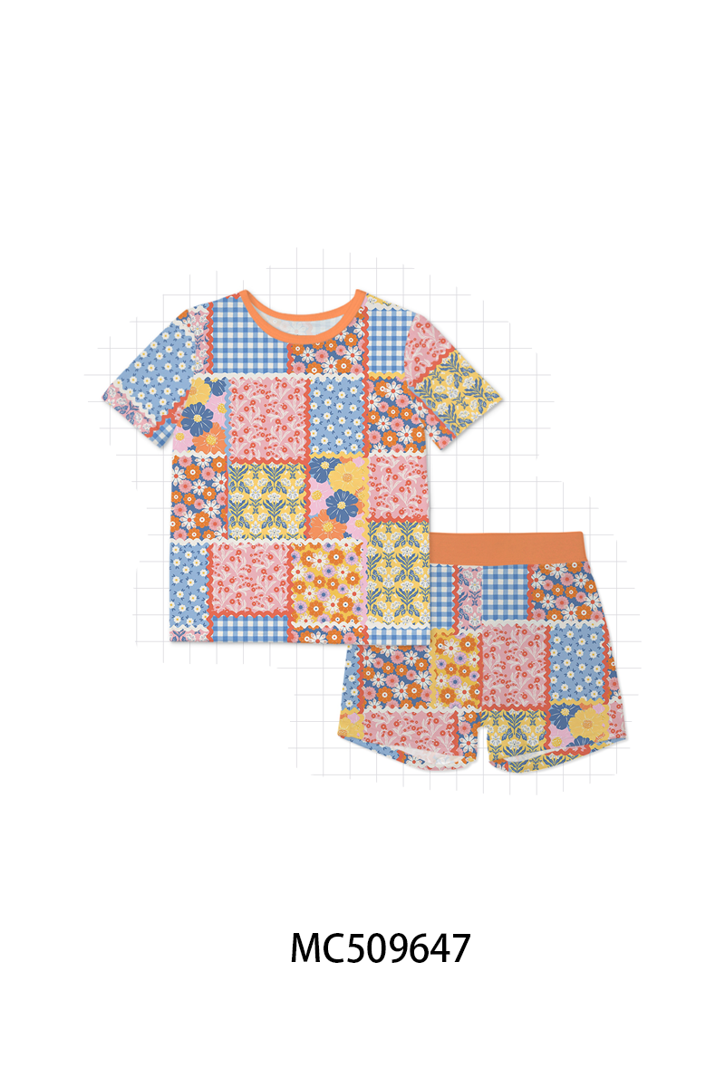 PO68 Orange floral patchwork bamboo collection ETA MARCH