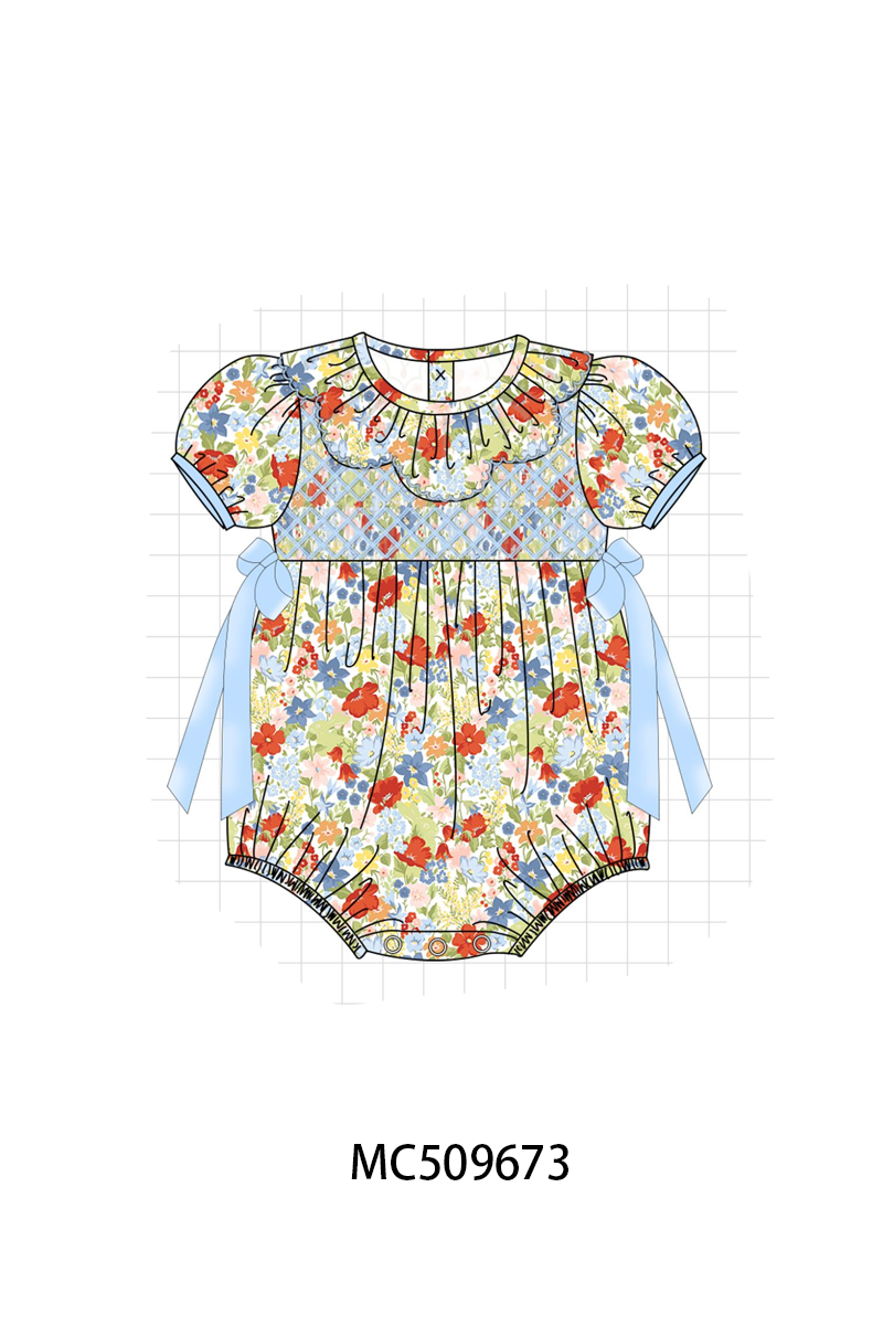 PO68 Easter bunny floral smocked ruffle collection ETA MARCH