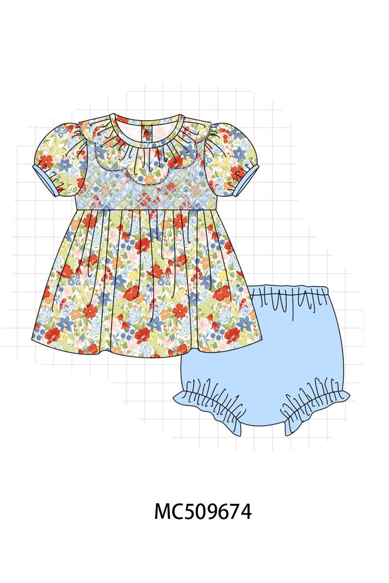 PO68 Easter bunny floral smocked ruffle collection ETA MARCH