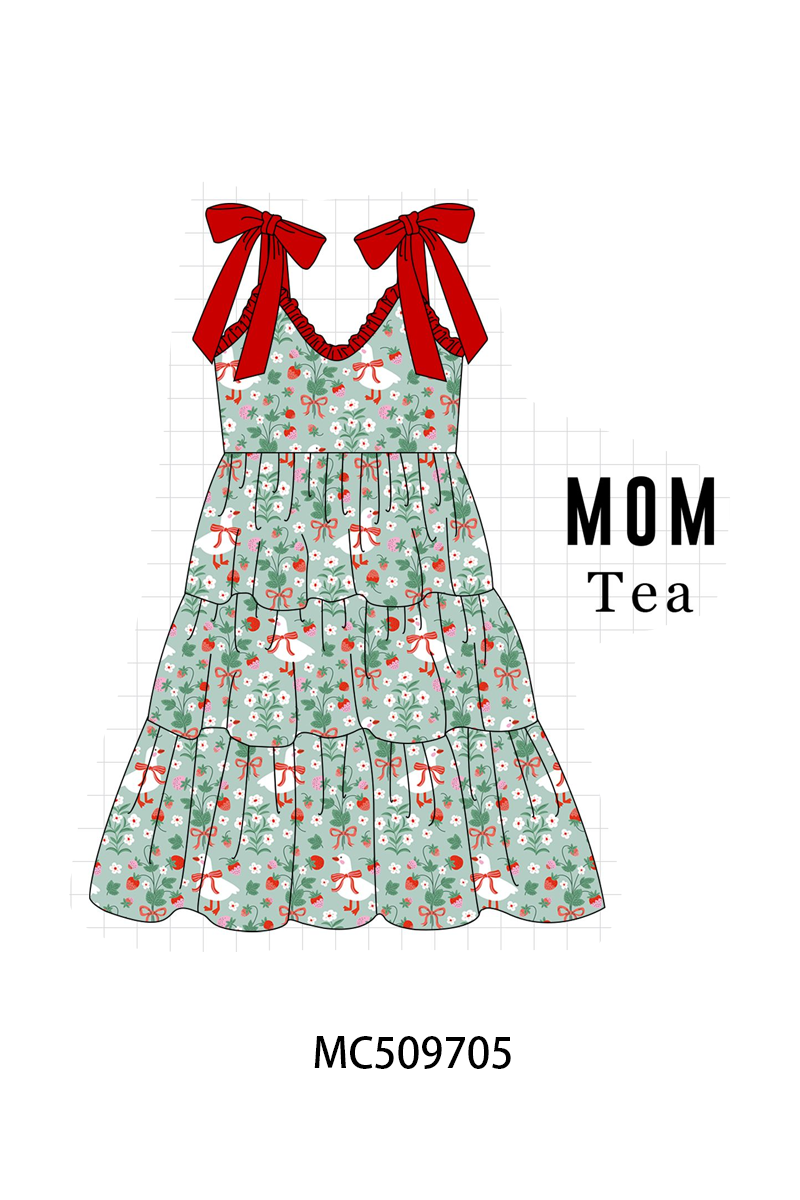 PO68 Green strawberry print ruffle collection ETA MARCH