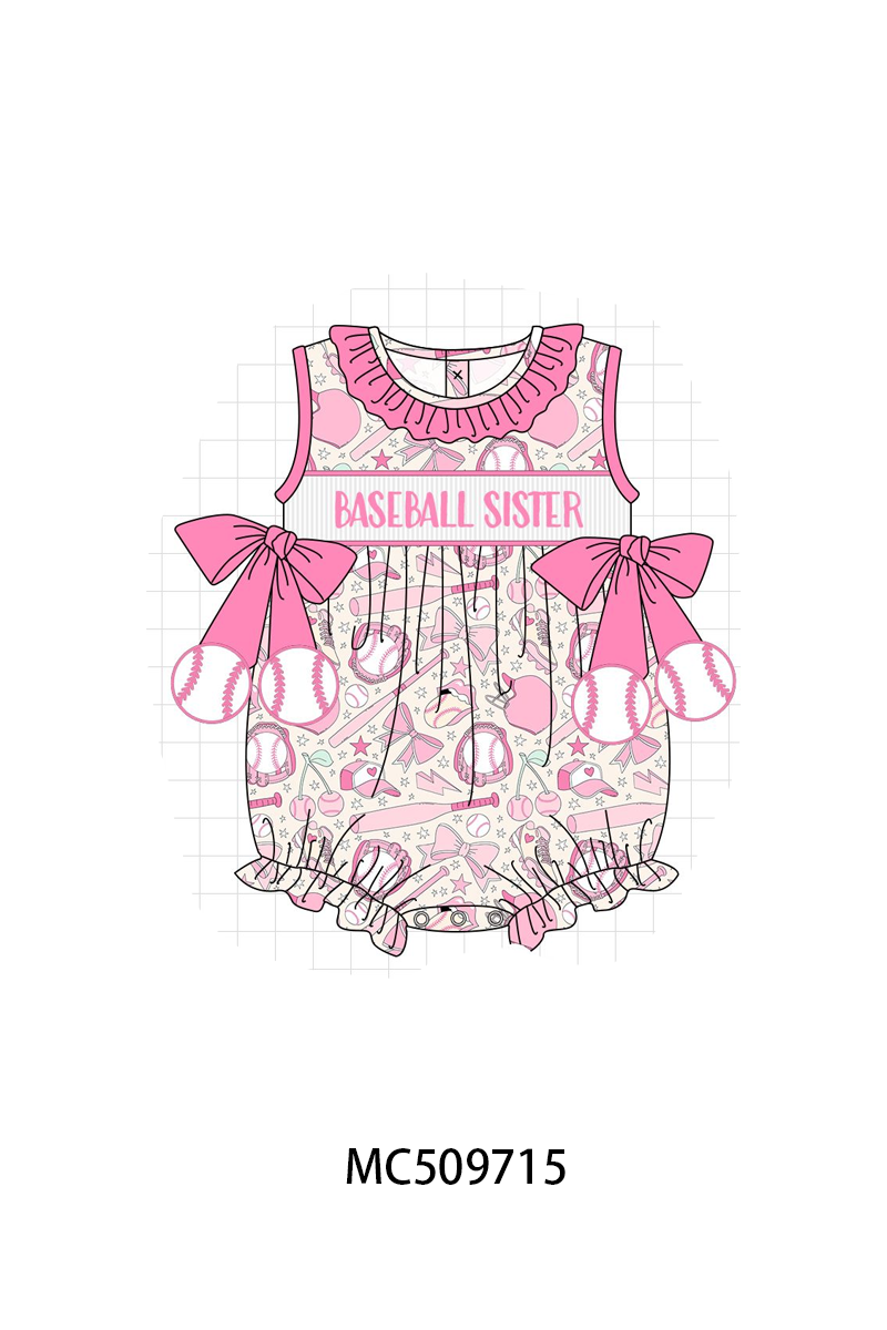 PO68 Pink baseball sister smocked collection ETA MARCH