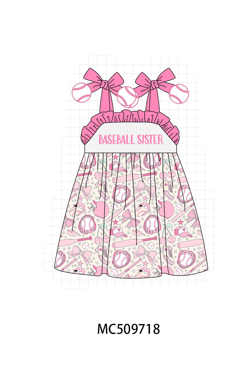 PO68 Pink baseball sister smocked collection ETA MARCH