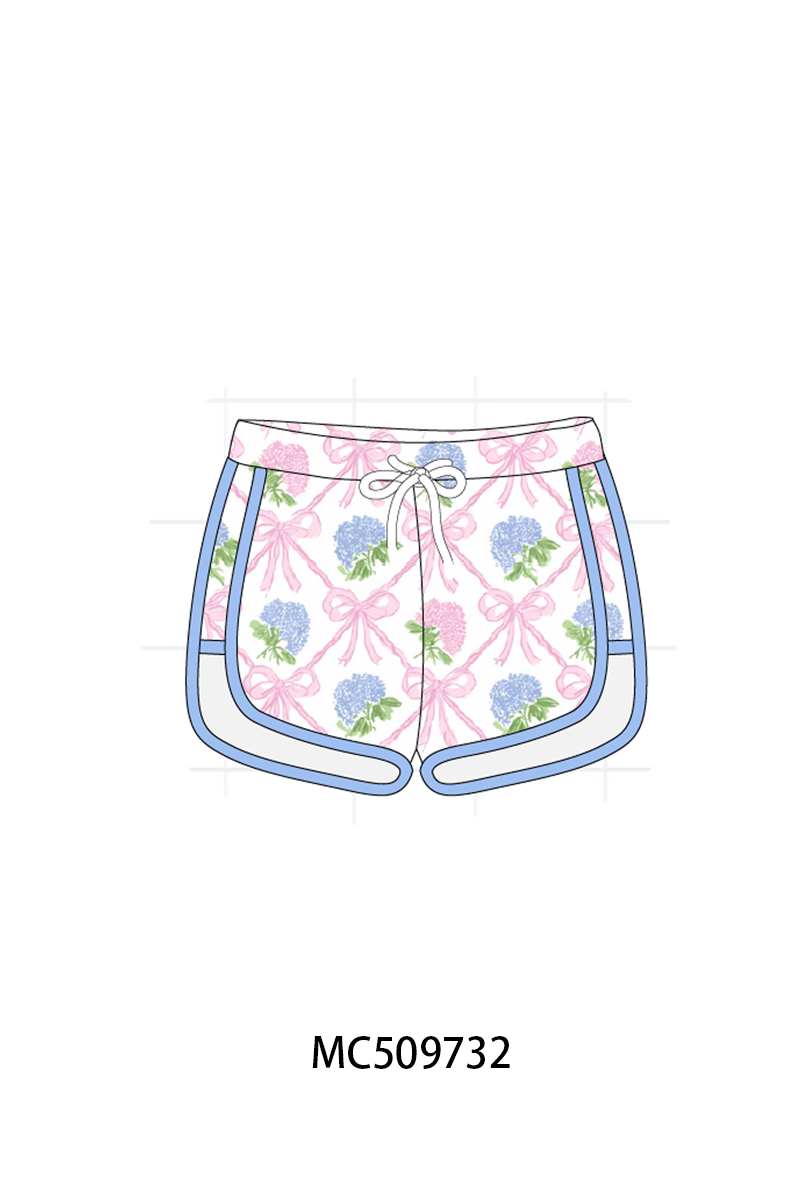 PO68 Blue bow floral print ruffle collection 2 ETA MARCH
