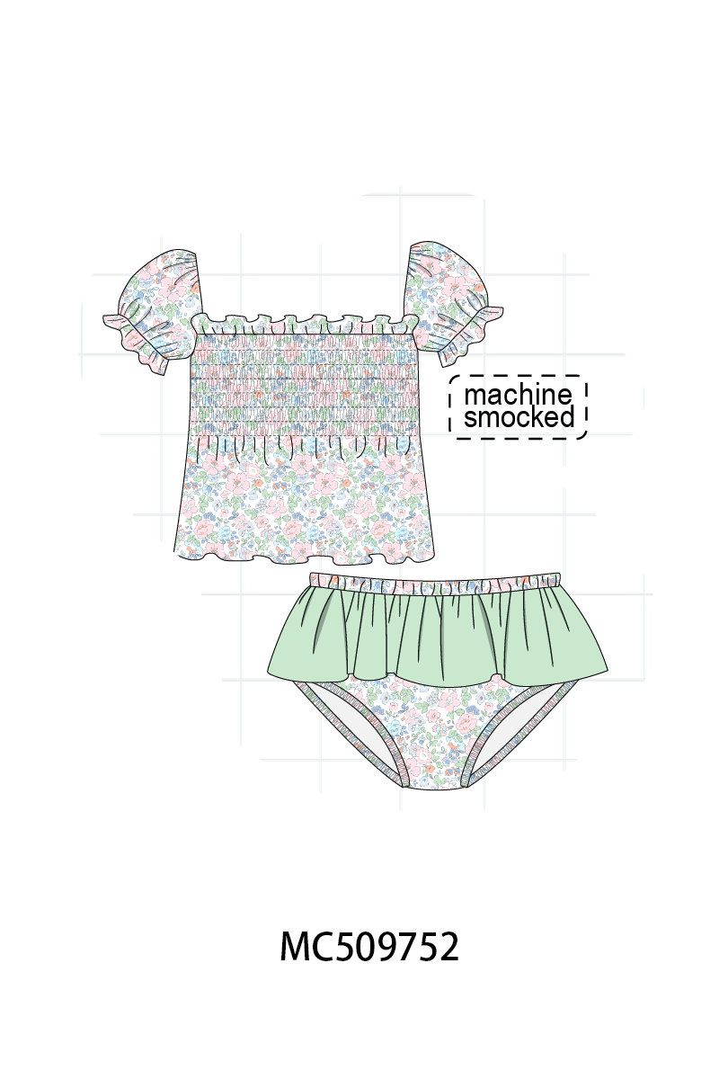 PO68 Green floral smocked collection 1 ETA MARCH