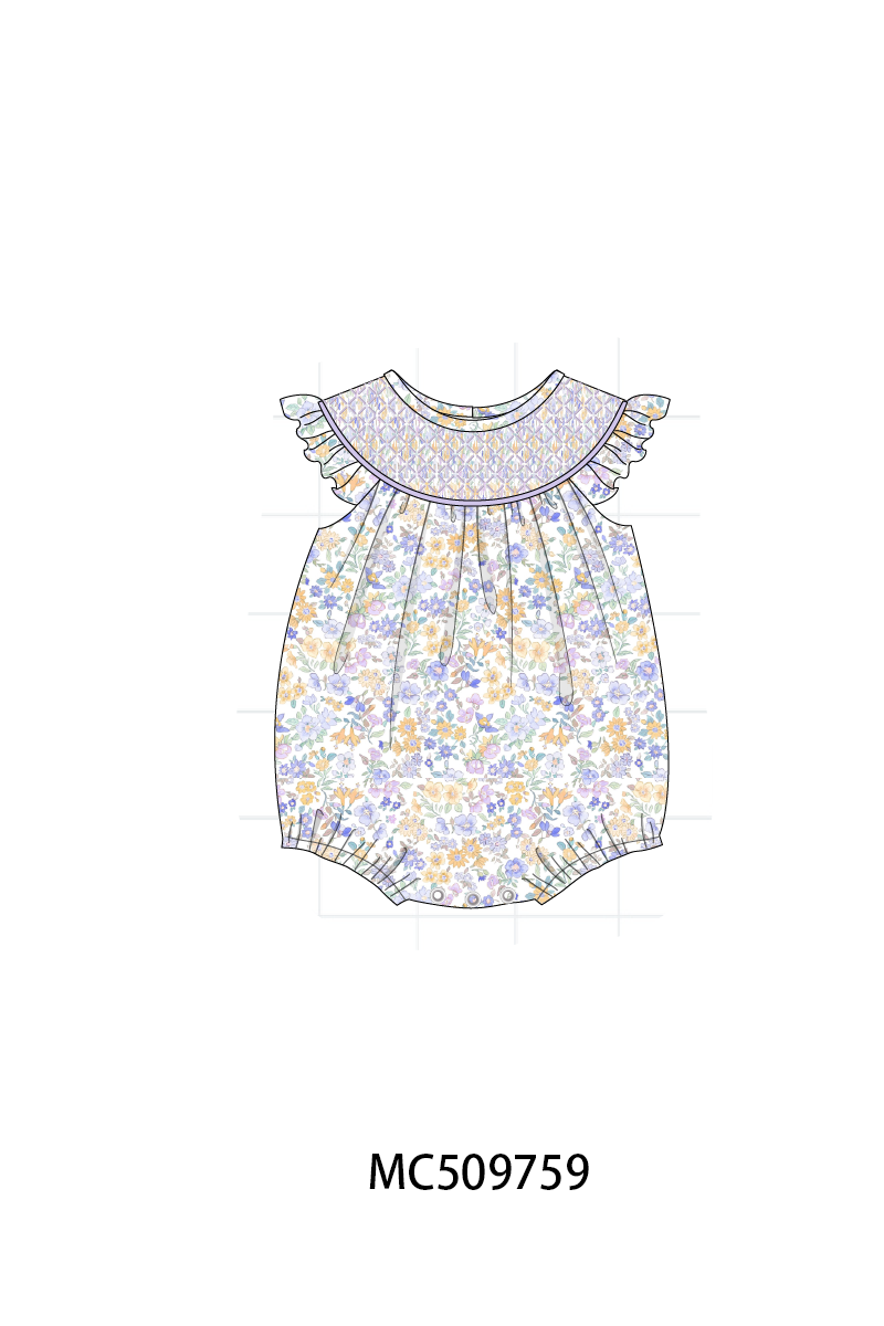 PO68 Purple floral smocked collection 1 ETA MARCH
