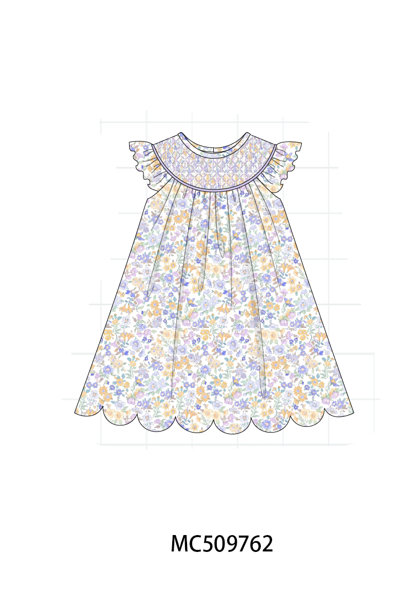 PO68 Purple floral smocked collection 1 ETA MARCH