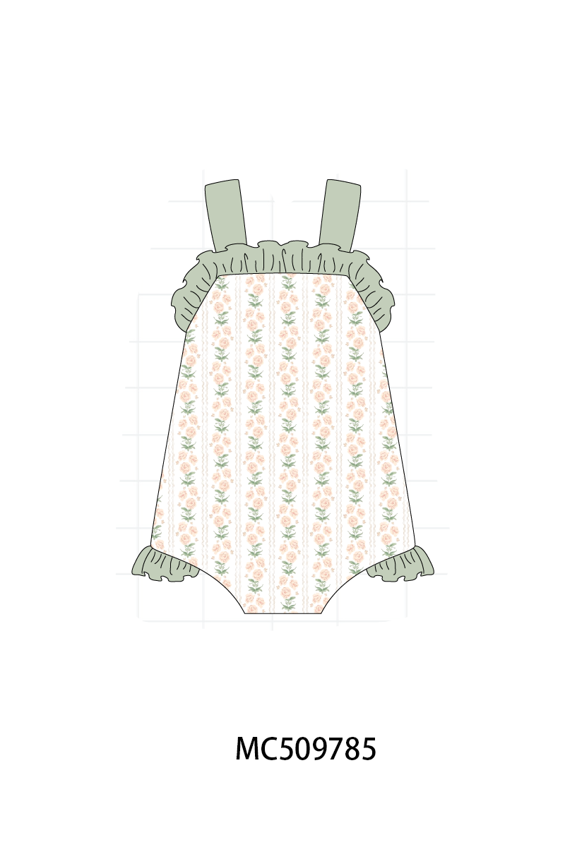 PO68 Sage floral print embroidery ruffle collection 1 ETA MARCH