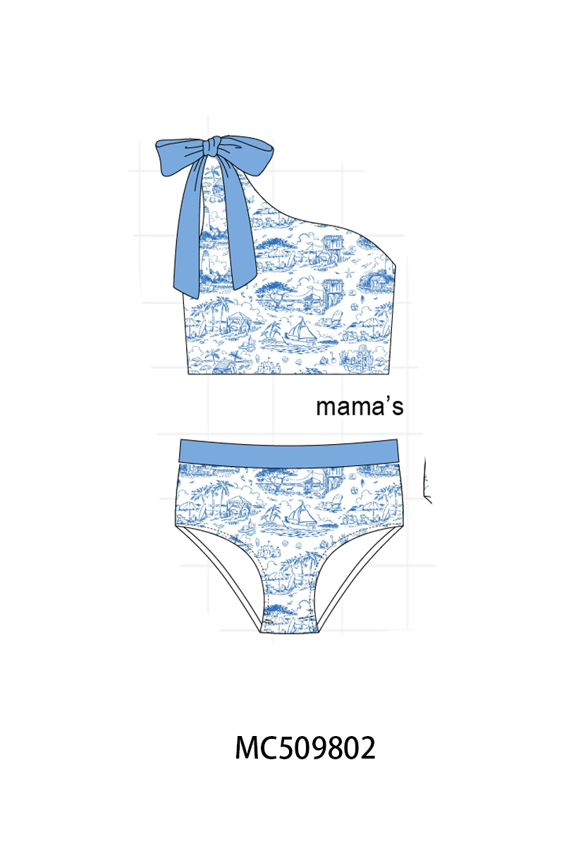 PO68 Blue beach sea mama's girl machine smocked collection ETA MARCH