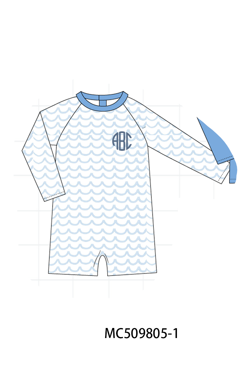 PO68 Blue beach sea monogram embroidery collection ETA MARCH