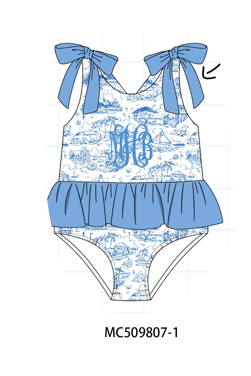 PO68 Blue beach sea monogram embroidery collection ETA MARCH
