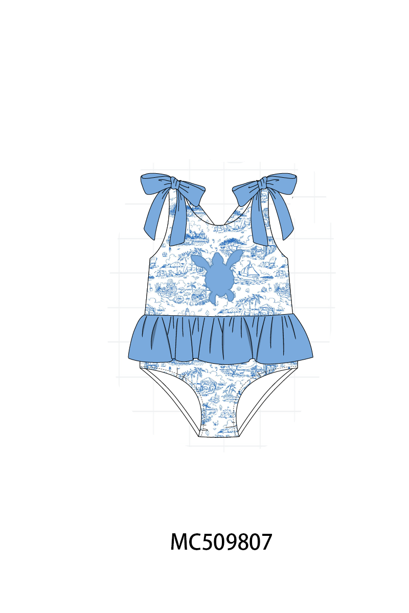 PO68 Blue beach sea turtle applique collection ETA MARCH