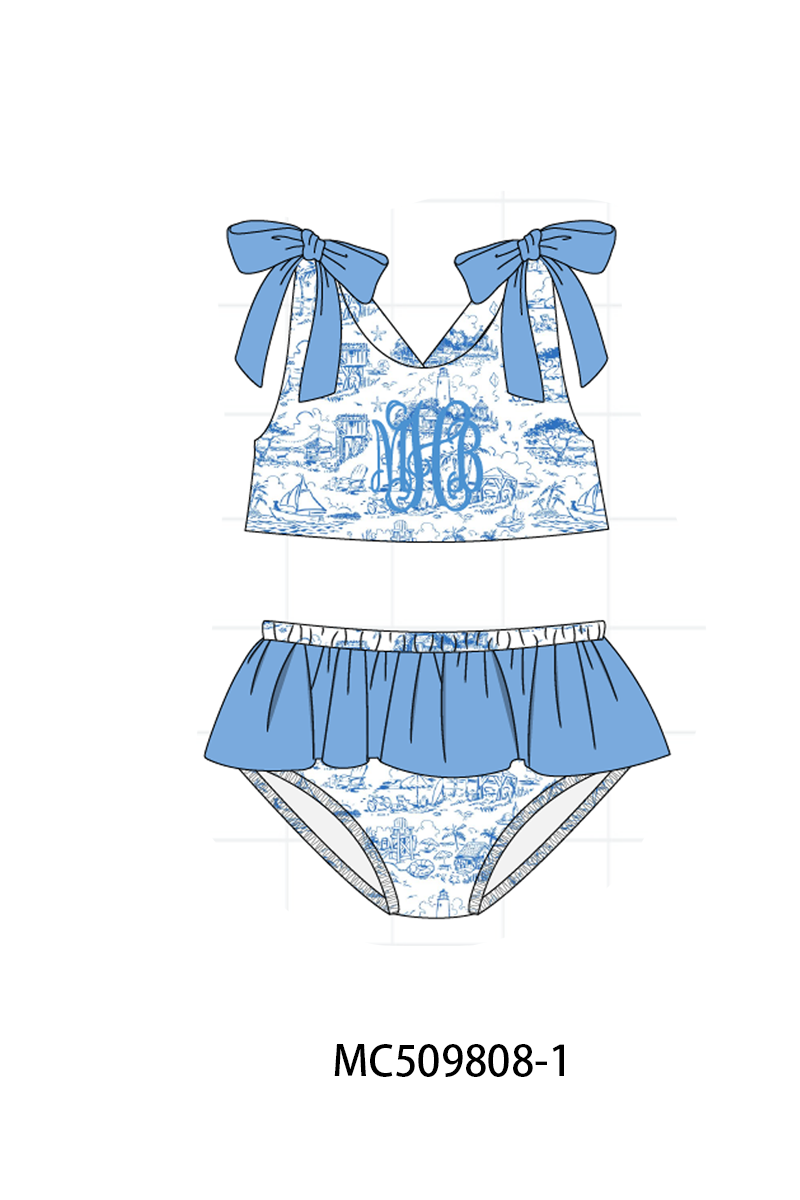PO68 Blue beach sea monogram embroidery collection ETA MARCH