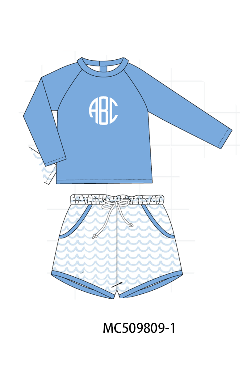 PO68 Blue beach sea monogram embroidery collection ETA MARCH