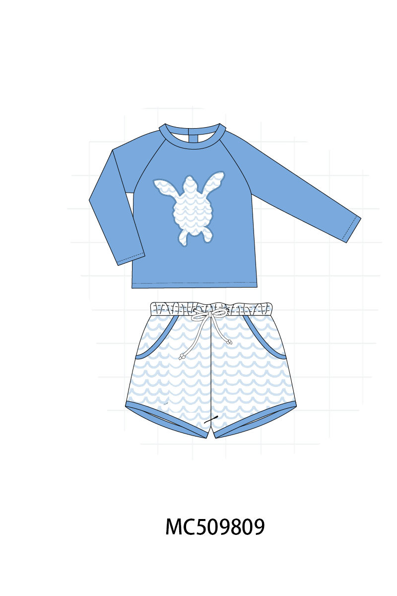PO68 Blue beach sea turtle applique collection ETA MARCH
