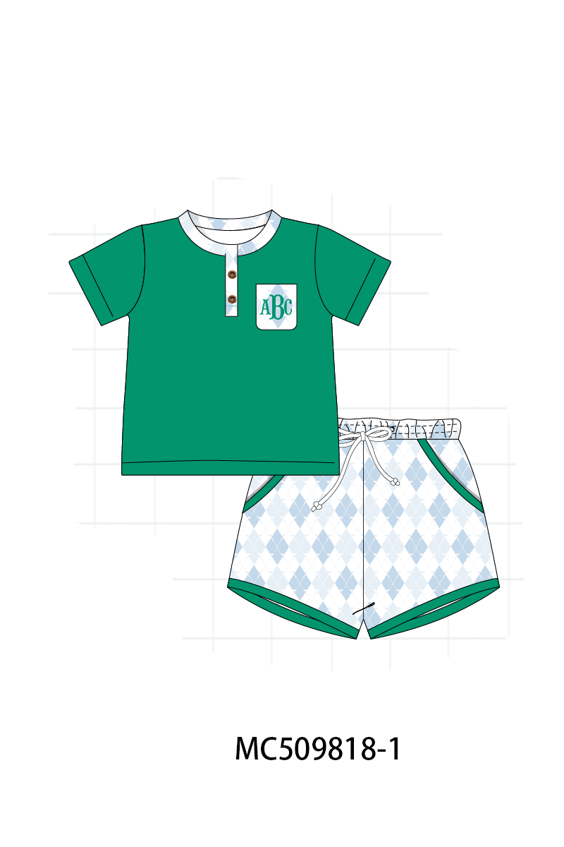 PO68 Green golf monogram embroidery collection ETA MARCH