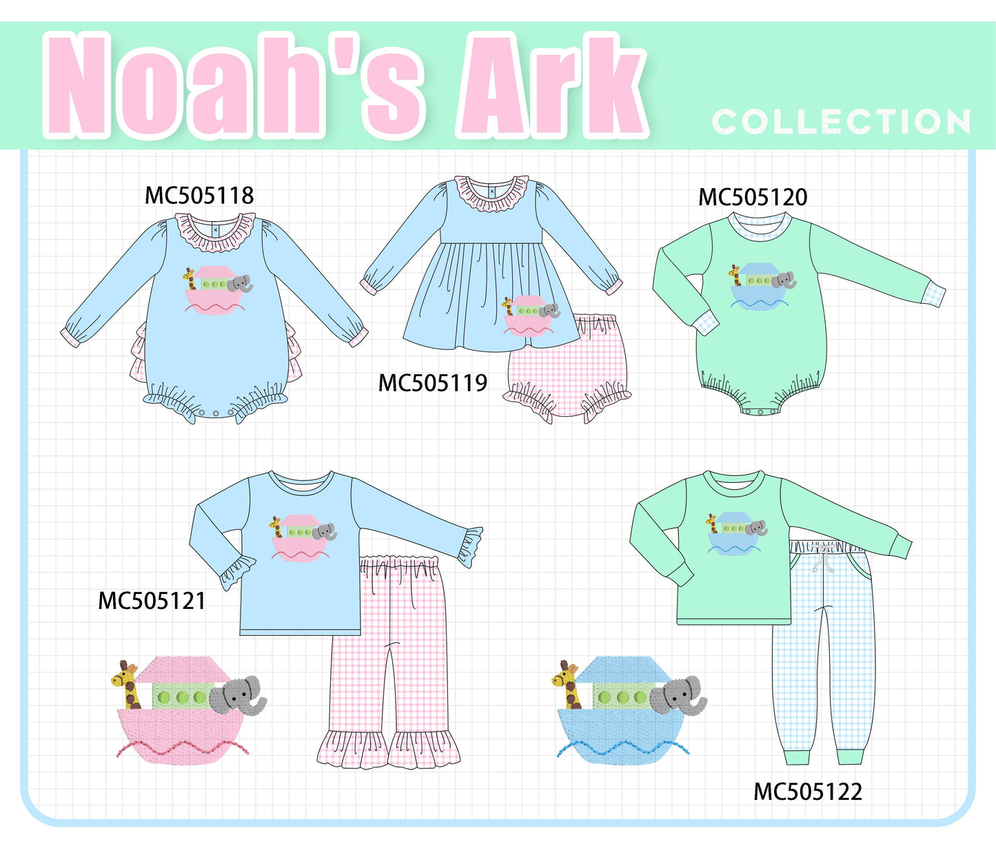 PO56 Noah's Ark applique collection ETA SEP