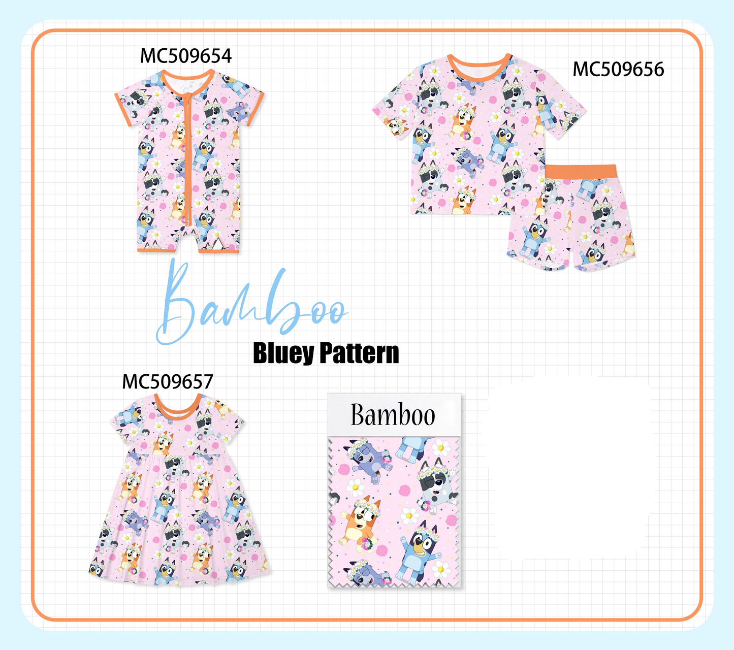 PO68 Pink character bamboo pajama collection ETA MARCH