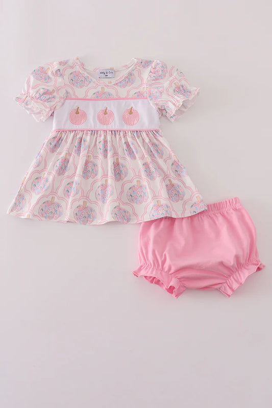 Grandmillennial Pink Pumpkin Diaper Set