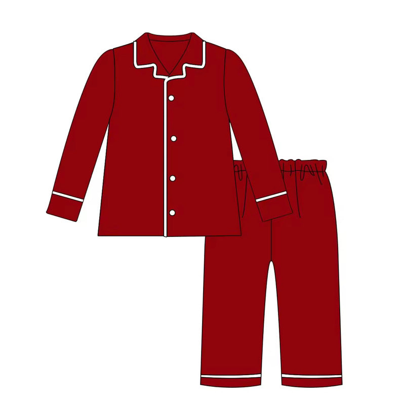 Dad Matching Red Satin Christmas Pjs