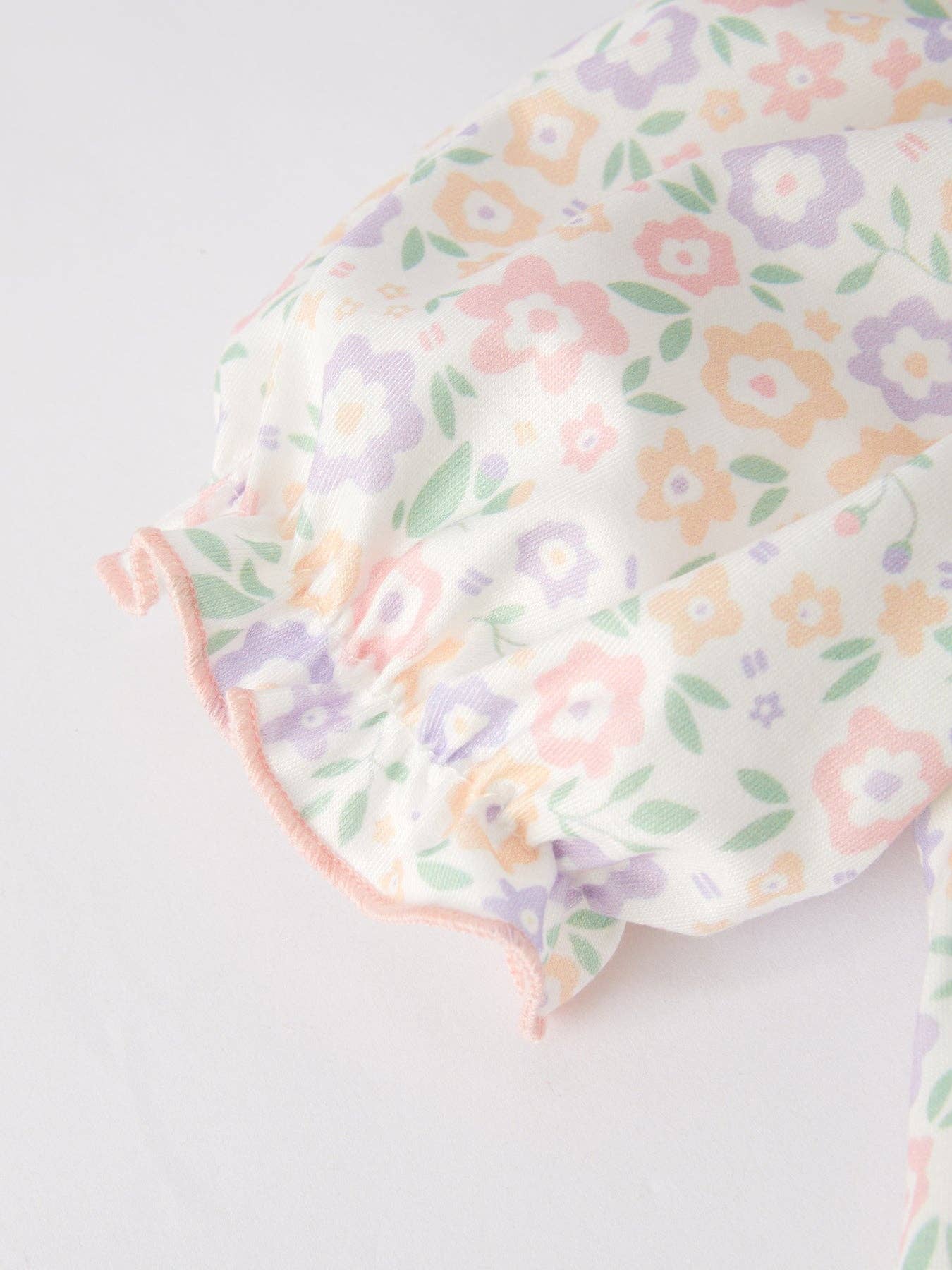 Flower Cross Smocking Embroidery Colorful Dress
