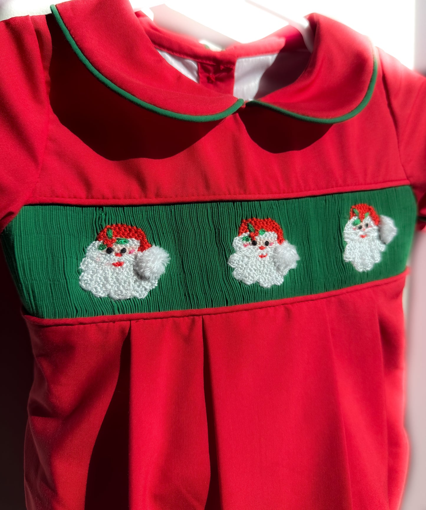 Boys Handsmocked Santa Bubble