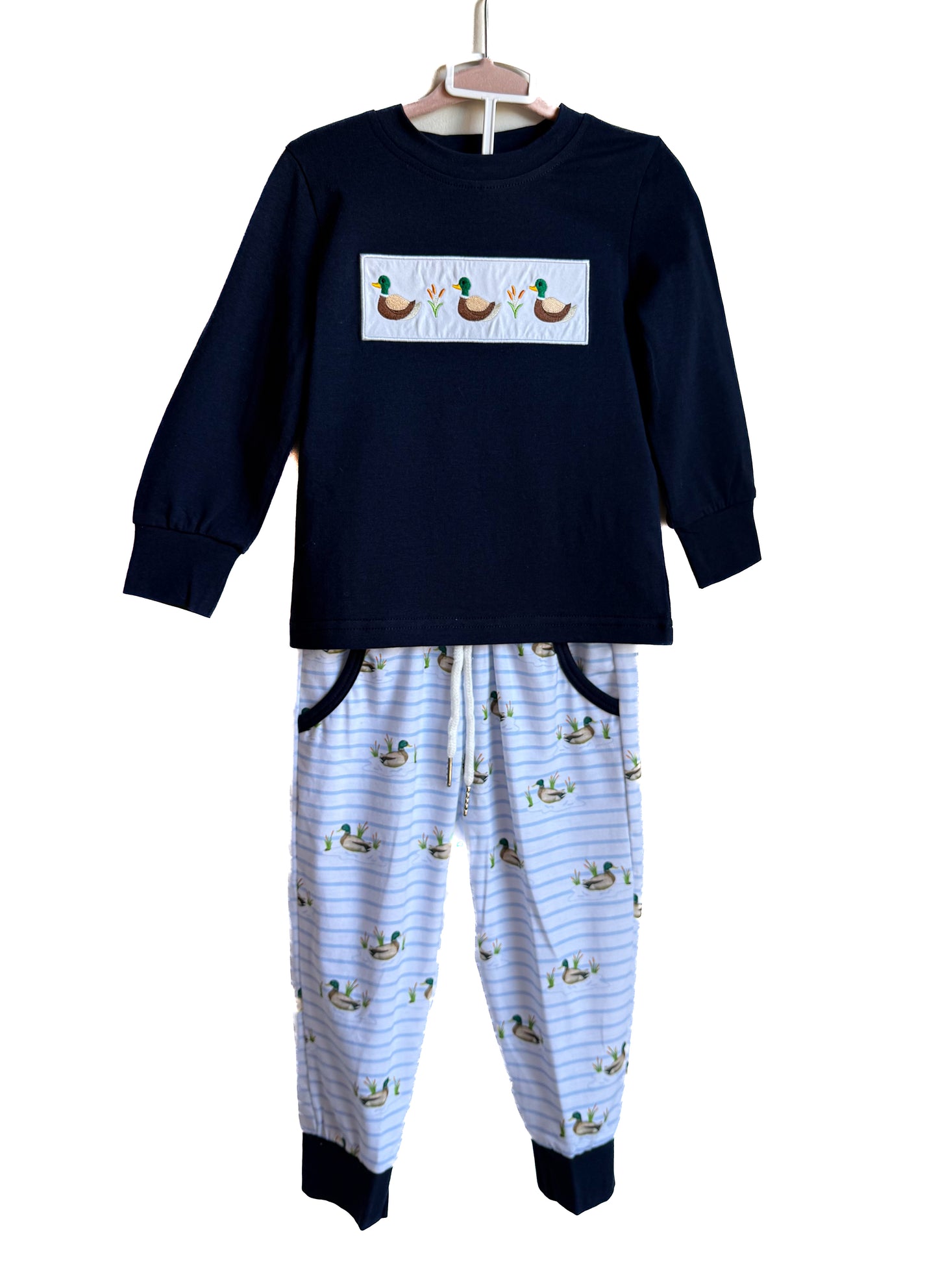 Long Sleeve Embroidered Duck Jogger Set