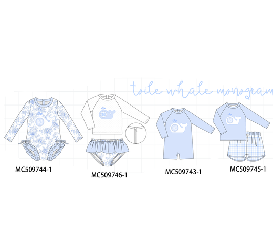 PO68 Blue whale monogram applique collection ETA MARCH