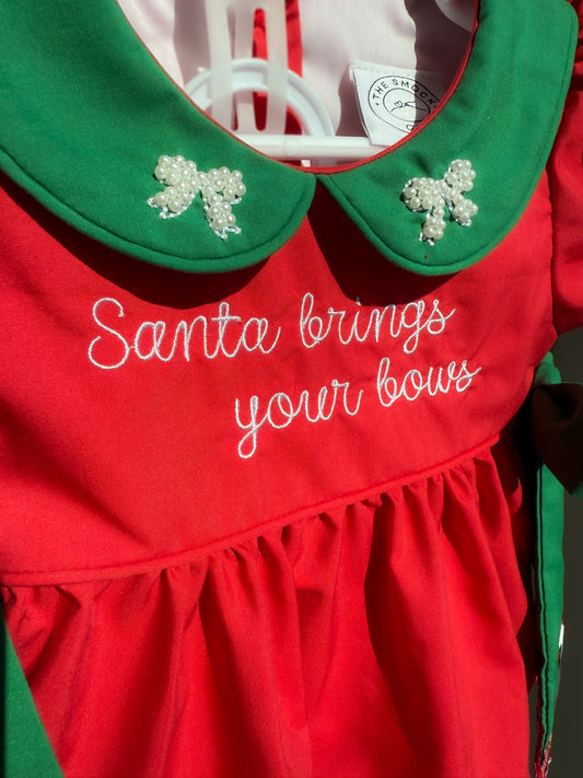 "Santa Brings Your Bows" Bloomer Set