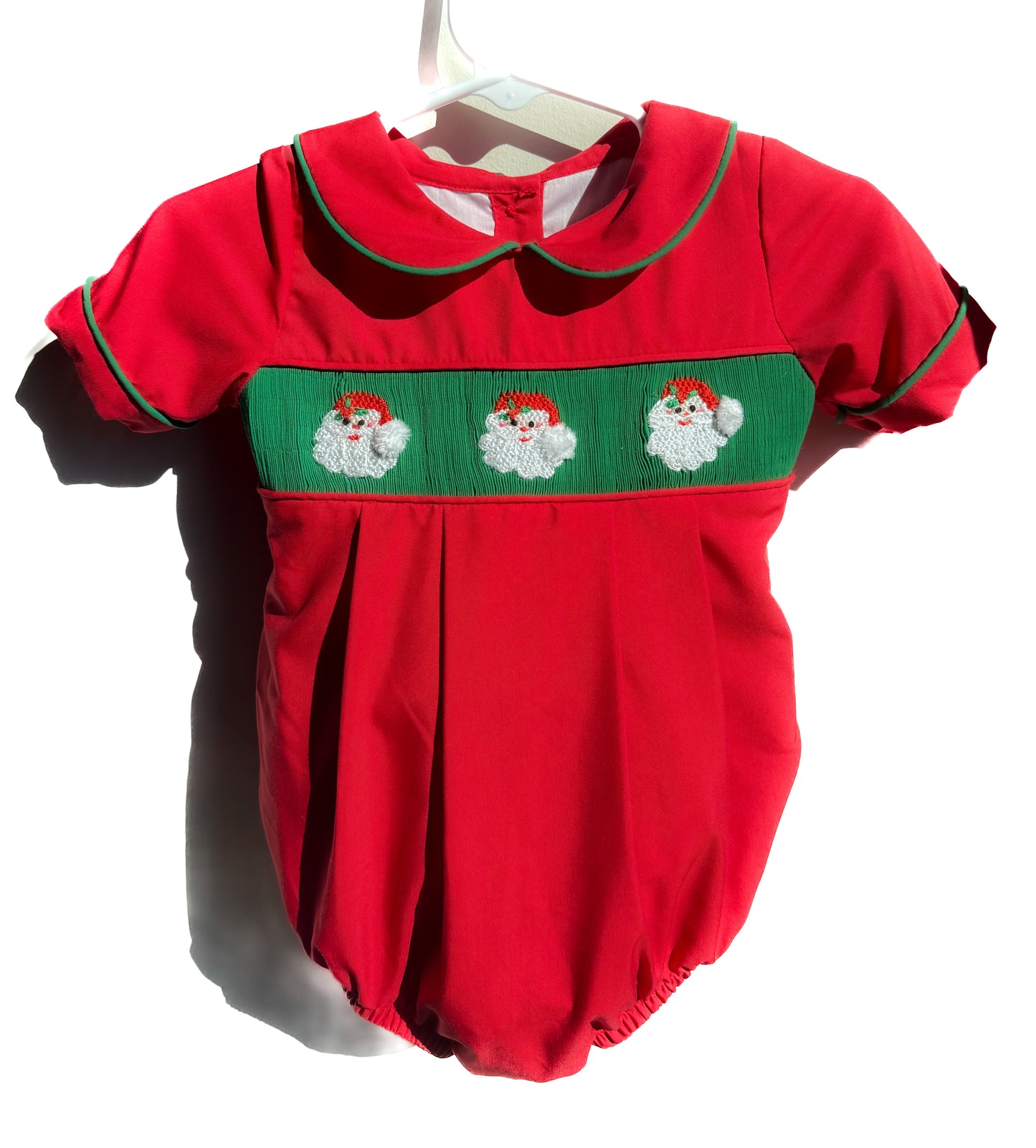 Boys Handsmocked Santa Bubble