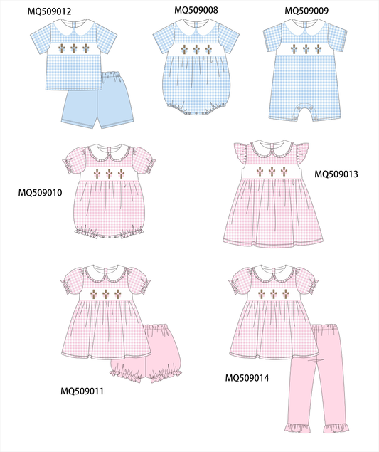 PO67 Easter cross embroidery gingham collection ETA MARCH