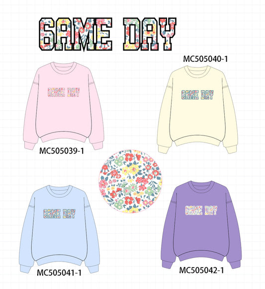 PO56 Floral game day embroidery top collection ETA SEP