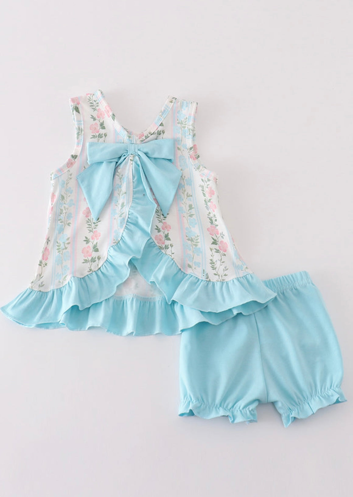 Spring Flowers Bow Back Bloomer Set