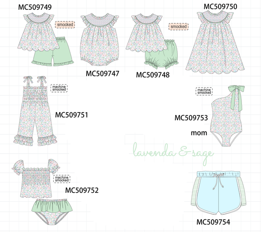 PO68 Green floral smocked collection 1 ETA MARCH