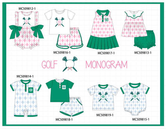 PO68 Green golf monogram embroidery collection ETA MARCH