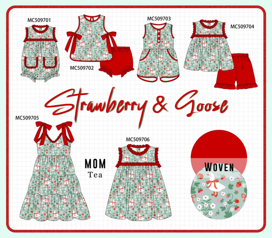 PO68 Green strawberry print ruffle collection ETA MARCH