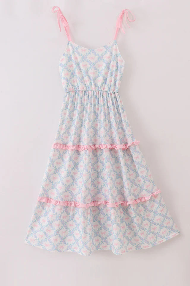 Pink Bow Trellis Mom Dress